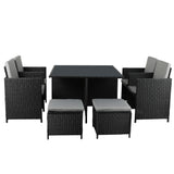 Levede 9PCS Outdoor Table Chair Set