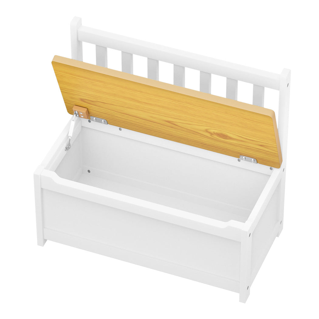 Levede 2-In-1 Kids Toys Storage Bench Box Wooden Chair-2006732712156729345