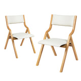 Levede 8x Dining Chairs Foldable PU Beige-2006732728141221889