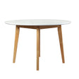 Levede Dining Table Round Rubberwood Base 120cm White 120 CM-2018816940402937857