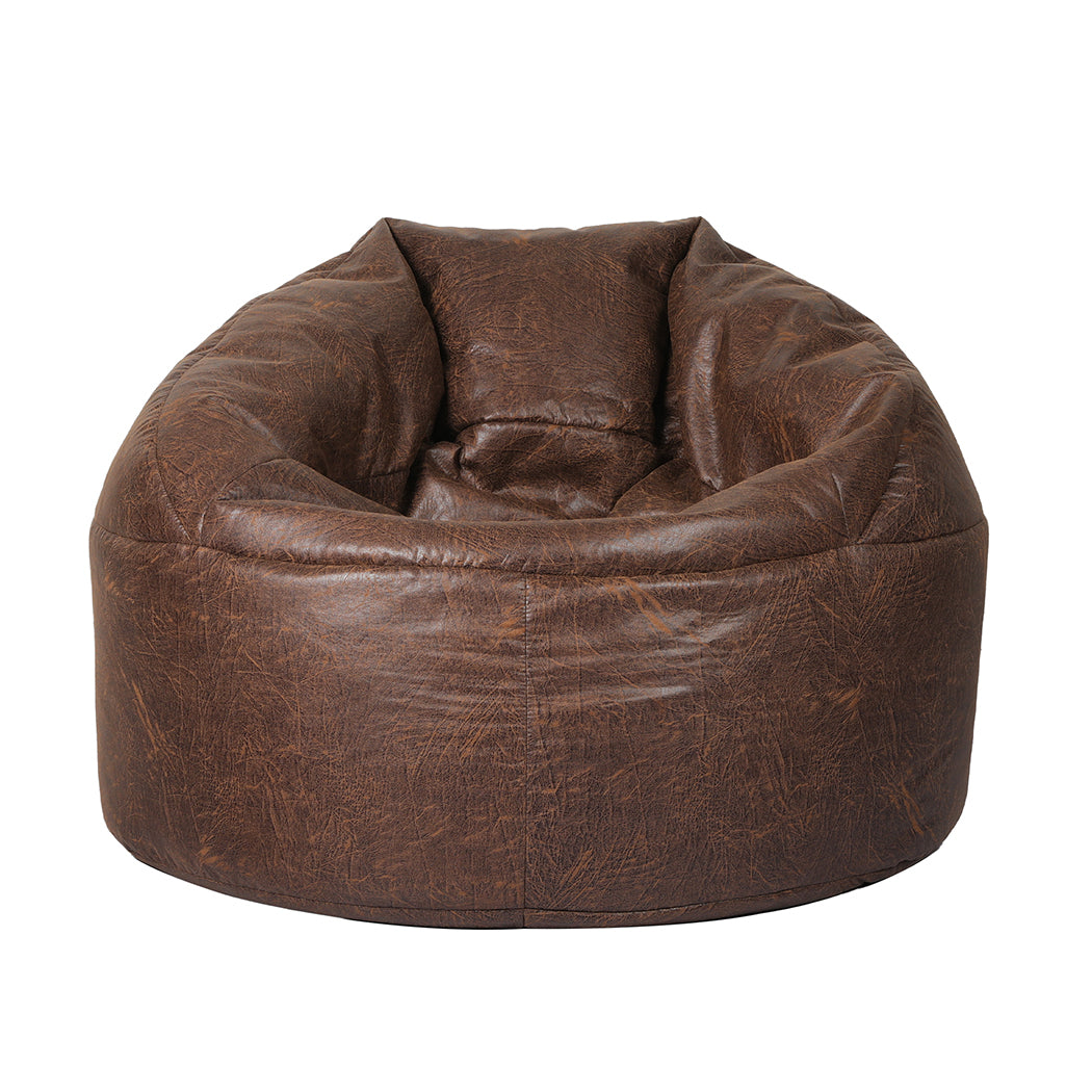 Marlow Bean Bag Chair Cover PU Couch Brown-2006733313078857729