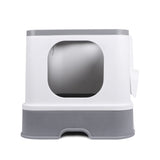 PaWz Cat Litter Box Fully Enclosed Kitty Grey-2018816755983585281