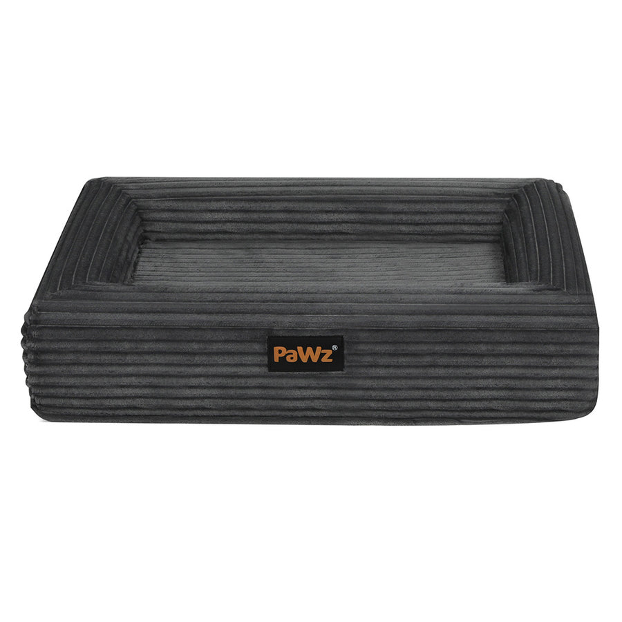 Pawz M Size Orthopedic Dog Bed with Corduroy Removable Cover Waterproof Washable Grey-2006732714467790849