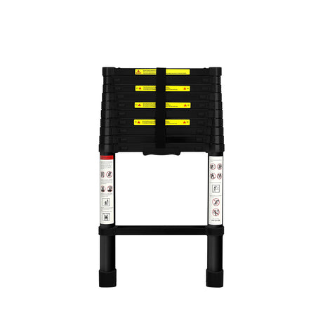 Traderight Multipurpose Aluminium Ladder Telescopic 3.2M Black-2006733179435749377