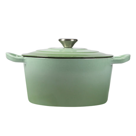 TOQUE 4L Enamel Dutch Oven Pot in Green Colour-2018816783506608129