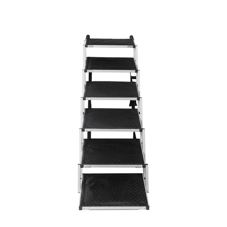 PaWz 6 Steps Dog Ramp Adjustable Height Black-1954802550565900289