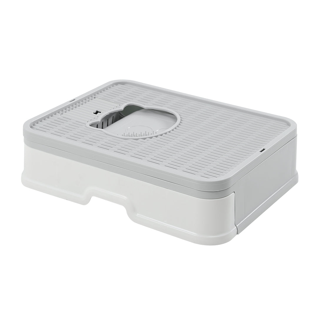 PaWz Foldable Cat Litter Box Tray Enclosed Grey-2018816740015869953