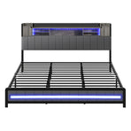 Levede King Bed Frame with Storage Headboard RGB LED-2011971105136447489