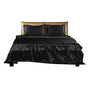 DreamZ Silky Satin Sheets Fitted Flat Queen Black