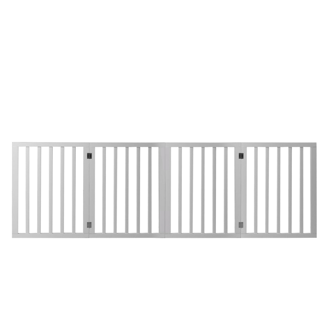 Wooden Pet Gate Dog Fence Retractable White 600x 3MM-2006732964024684545