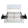 Levede King Bed Frame Leather Headboard RGB 2 Drawers-2006732796147666945