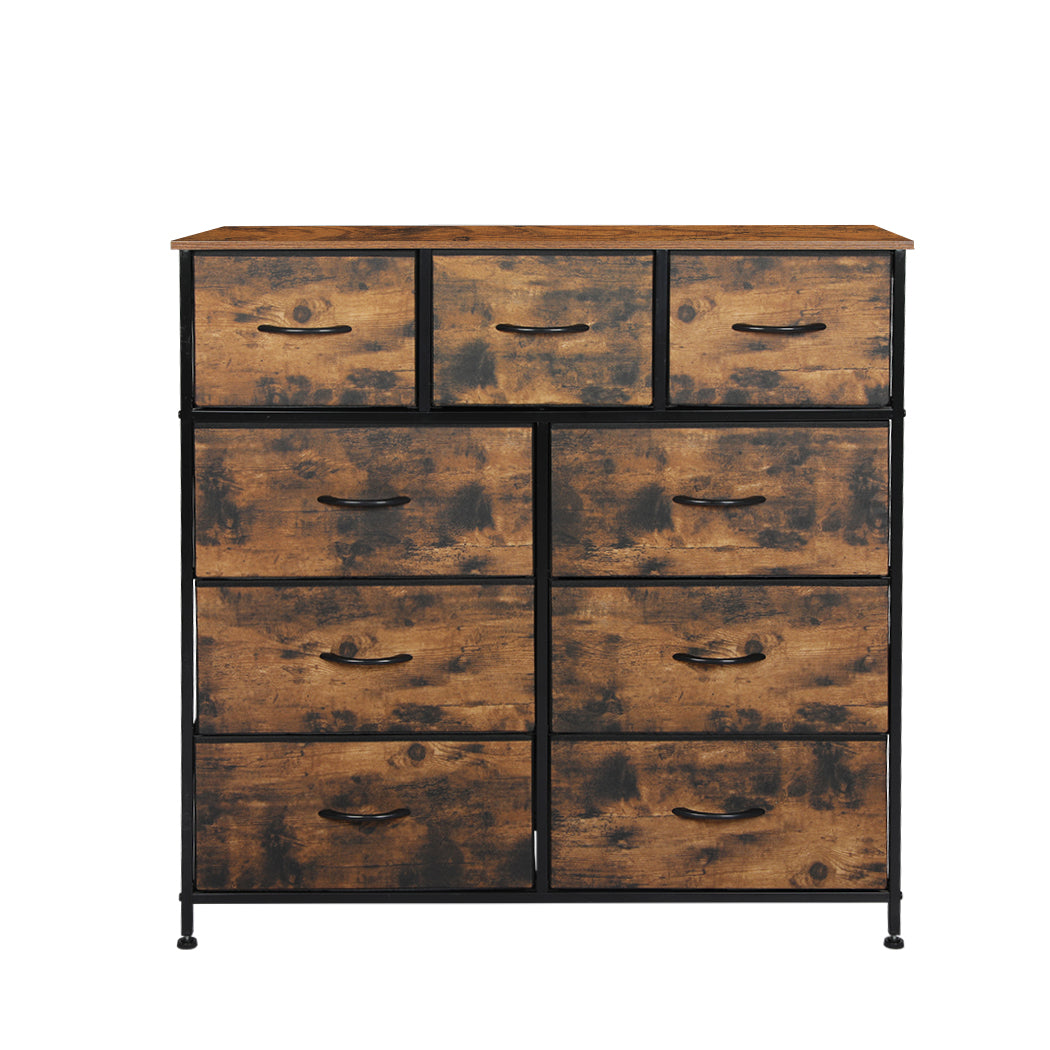 Levede Storage Cabinet Tower Chest Brown Fold-2018816894743744513