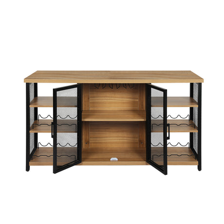 Levede Bar Cabinet Buffet Sideboard Oak-2018816921012670465