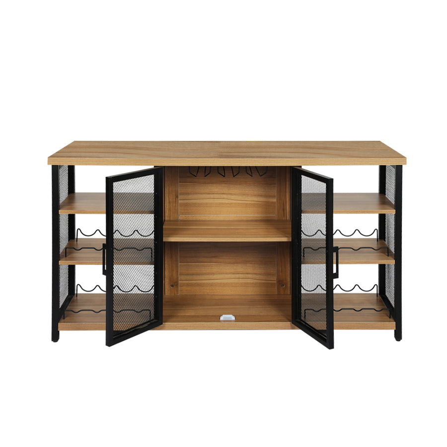 Levede Bar Cabinet Buffet Sideboard Oak-2018816921012670465