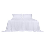 Dreamz 4pcs King Size 100% Bamboo Bed Sheet Set in White Colour-2006733221001302017