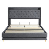 Levede Queen Bed Frame Gas Lift LED Light-2006732862950346753