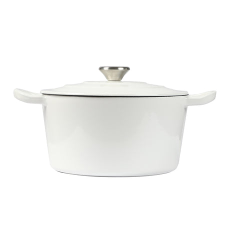 TOQUE 4L Enamel Dutch Oven Pot in White Colour-2018816786526507009