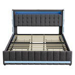 Levede King Bed Frame Fabric Storage Drawer LED USB-2006733381945135105