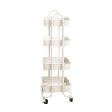 Levede 4 Tiers Kitchen Trolley Cart White-2006733175648292865