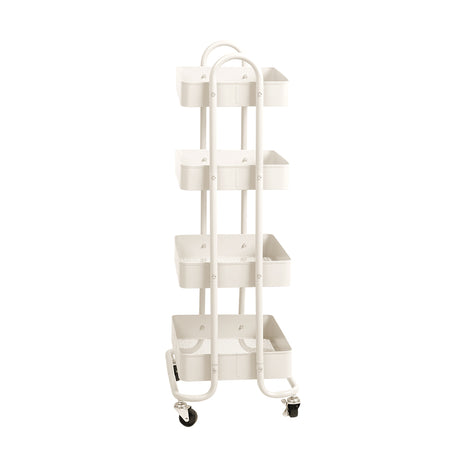 Levede 4 Tiers Kitchen Trolley Cart White-2006733175648292865