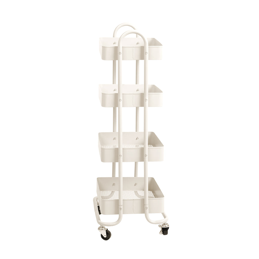 Levede 4 Tiers Kitchen Trolley Cart White-2006733175648292865