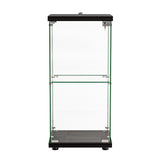 Stacked Display Cabinet Collection Storage Tempered Glass 2 Tier With Lock Black-2018816906798174209