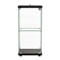 Stacked Display Cabinet Collection Storage Tempered Glass 2 Tier With Lock Black