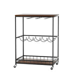 Levede Wooden Bar Cart Drinks Trolley 3 Tire-2018816826137513985