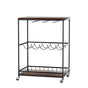 Levede Wooden Bar Cart Drinks Trolley 3 Tire