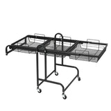 Levede 3 Tier Kitchen Trolley Cart Swivel Black Colour-2018816800040554497