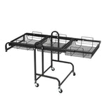 Levede 3 Tier Kitchen Trolley Cart Swivel Black Colour-2018816800040554497