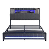 Levede Queen Bed Frame with Storage Headboard RGB LED-2006732901781213185