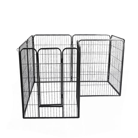 PaWz 8 Panel Pet Dog Playpen Puppy Exercise Black 2.5kg Venison-1954803024455143425
