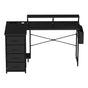Levede L Shaped Gaming Desk with Storage Drawers Black