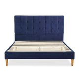 Levede Bed Frame Queen Size Mattress Blue