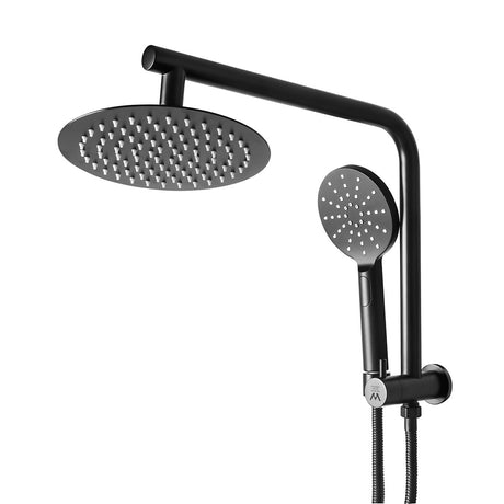 Shower Head High Pressure Set Rain Round Black-2006733239447851009
