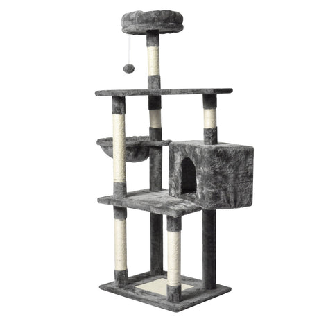 PaWz 130cm Cat Tree Toy Scratching Post Grey-2018816717295325185