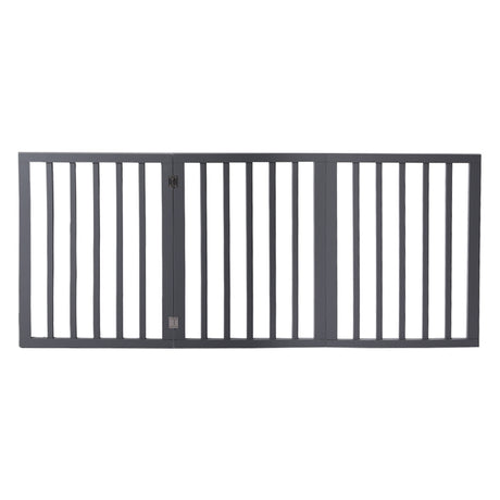 Wooden Pet Gate Dog Fence Retractable Grey 2000x 3MM-1954802528331894785