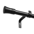 Marlow Black Curtain Rod Steel Quiet Rail Pole Pommel Set Extendable-2018816719925153793