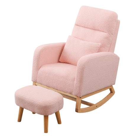 Levede Rocking Chair Ottoman Footrest With Side Pocket-1954802459775995905