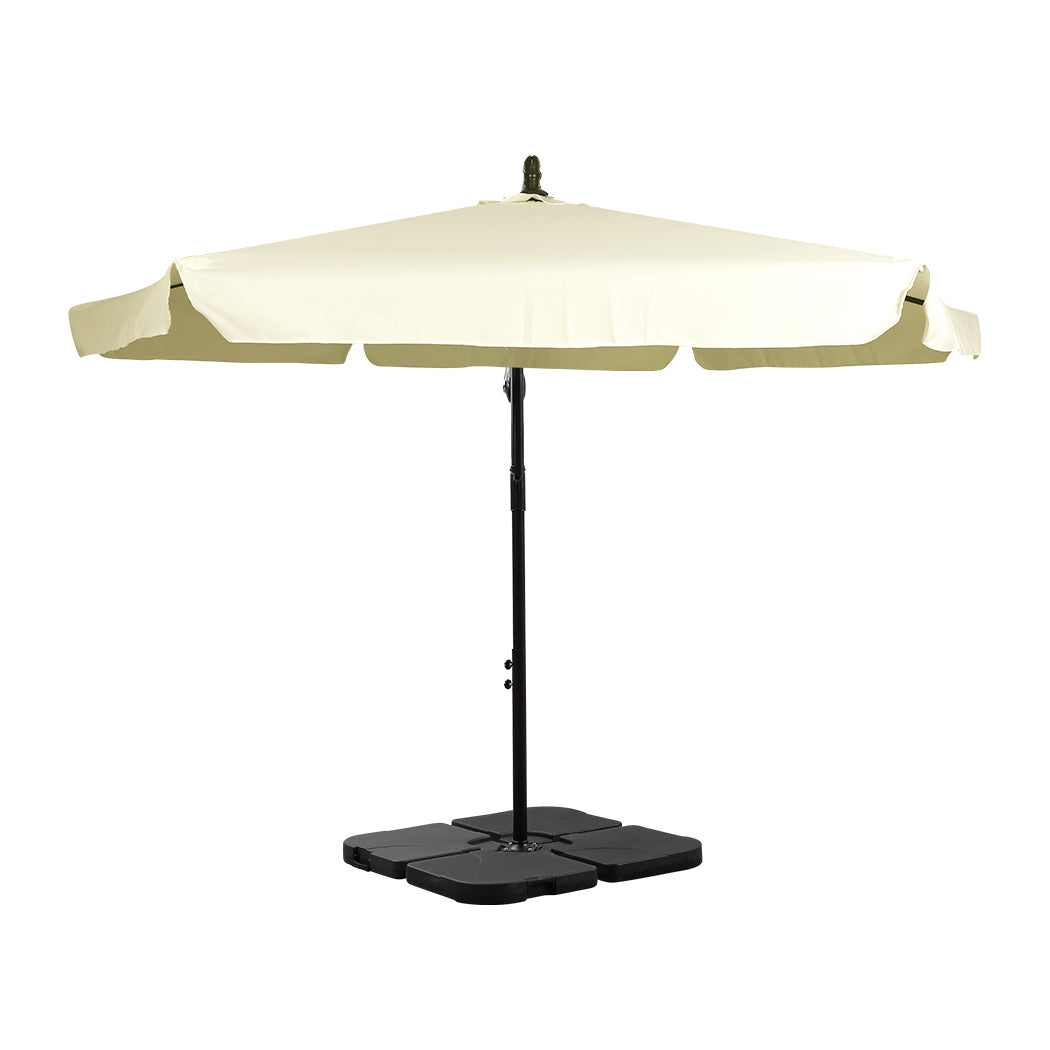 Mountview 3M Outdoor Umbrella Beach Beige With Base-1954802877163769857