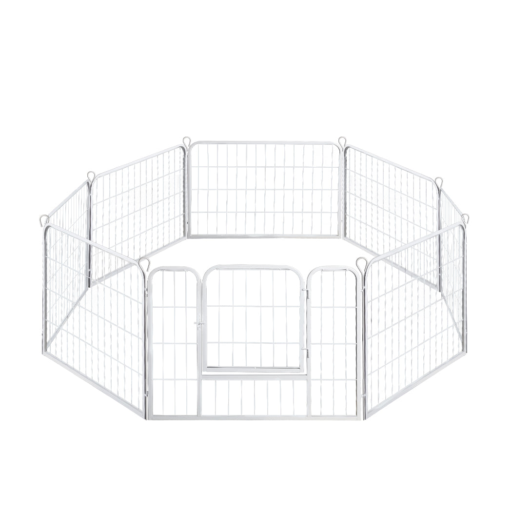 PaWz 8 Panel 24'' Pet Dog Playpen Puppy White 24 inch-2006733296003846145