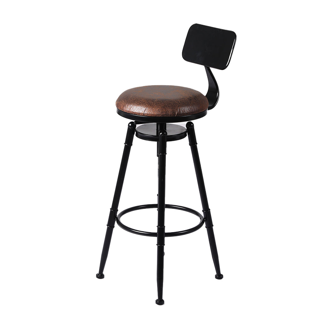 Levede 2x Bar Stool Kitchen Wooden PU-2006733237233258497
