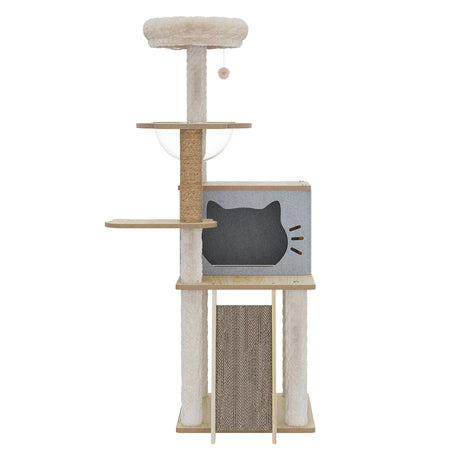 Pawz Cat Tree Tower Scratcher Wood Condo House 120cm-1954802480646852609