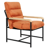 Levede Metal Framed Lounge Chair Velvet in Orange