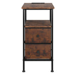 Levede Bedside Table Side Table 2 Drawers Cabinet Brown-2011971114674294785