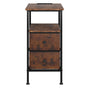 Levede Bedside Table Side Table 2 Drawers Cabinet Brown