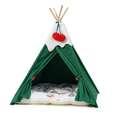 Pawz Pet Tent Dog Cat Tent Bed Washable Indoor Green-2011971127064268801
