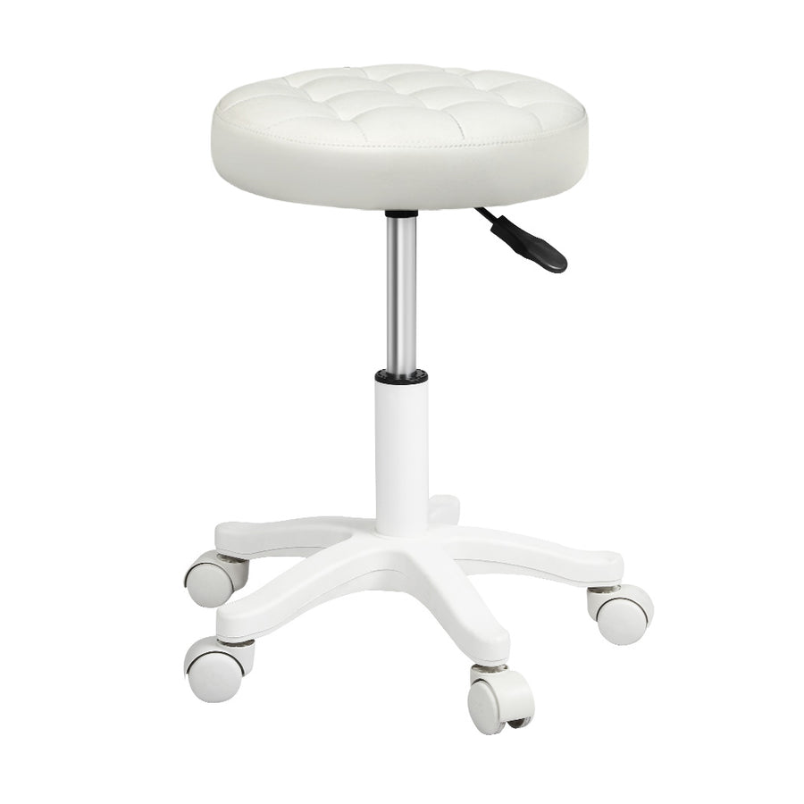 Levede 4x Rolling Bar Stool Swivel Salon SPA Chair Beige-2018816886007009281