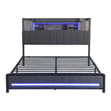 Levede Double Bed Frame with Storage Headboard RGB LED